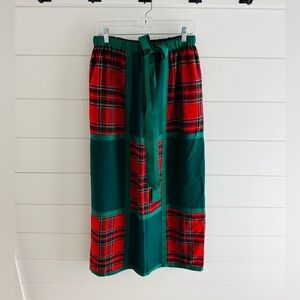 Vintage Red and Green Plaid Maxi Skirt, Size 12*